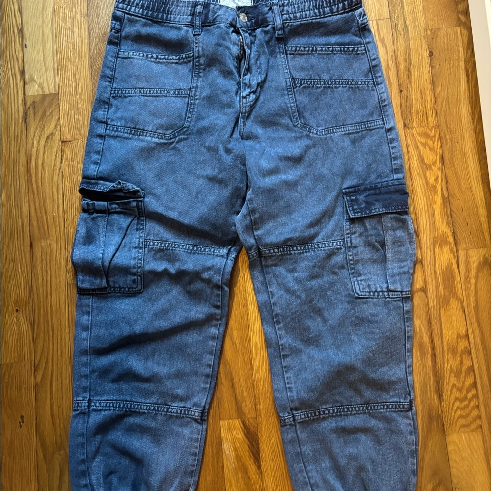Free People Blue Cargo Pants